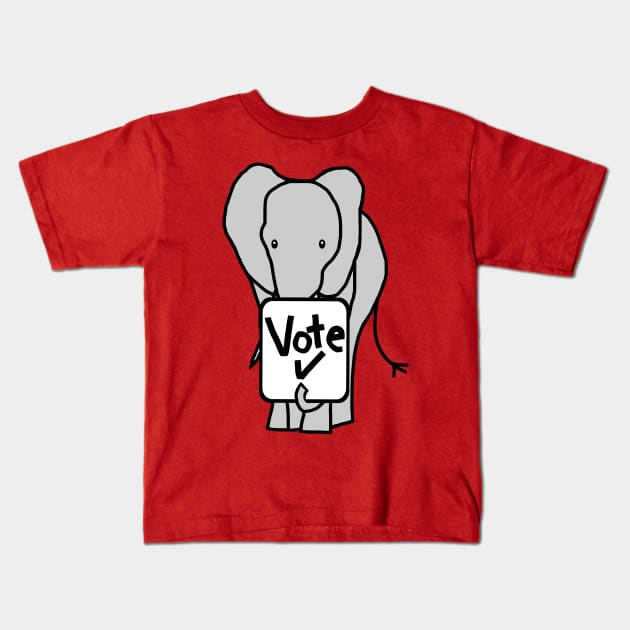 Big Elephant says Vote Kids T-Shirt by ellenhenryart